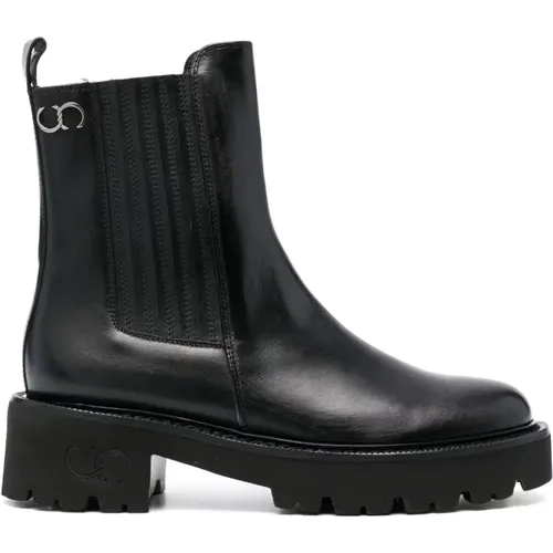 Schwarze Leder-Stiefeletten Casadei - Casadei - Modalova