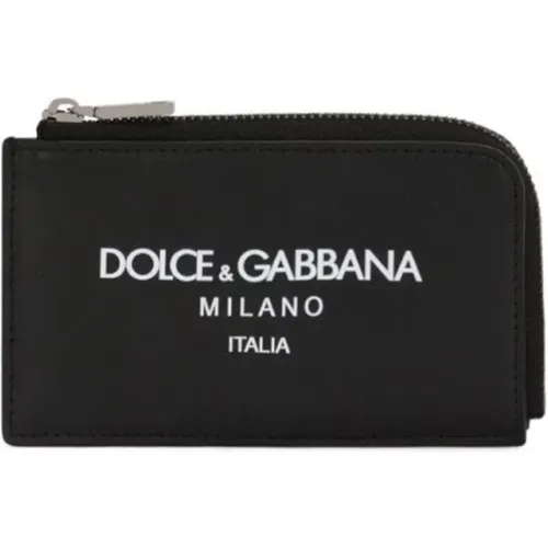 Logo-Print Reißverschluss-Geldbörse , Herren, Größe: ONE Size - Dolce & Gabbana - Modalova