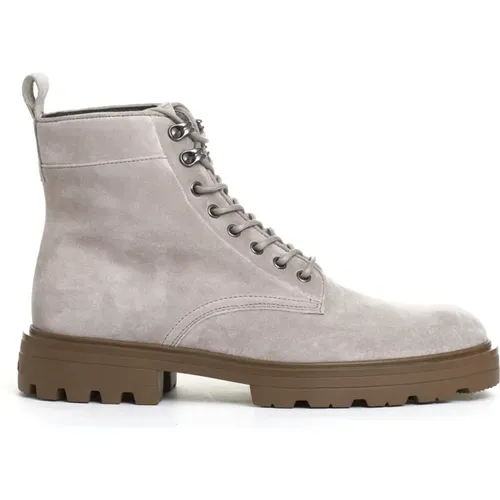 Suede Lace-Up Ankle Boots , male, Sizes: 6 UK, 8 1/2 UK, 8 UK, 7 UK, 9 UK, 10 UK - Hogan - Modalova