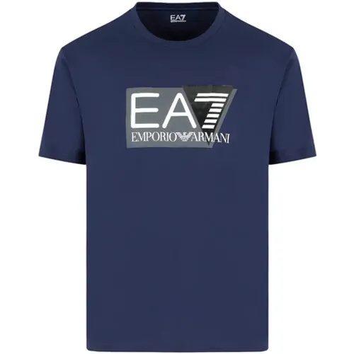 Logo Print Regular Fit T-Shirt , Herren, Größe: L - Emporio Armani EA7 - Modalova