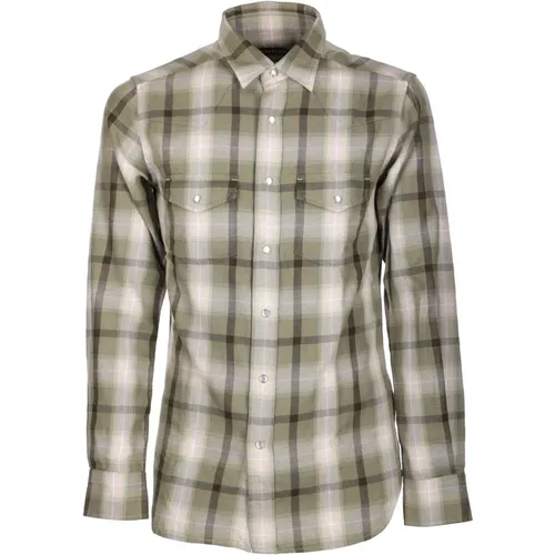 Shirt - Regular Fit - Suitable for Cold Weather - 100% Cotton , male, Sizes: M - Tom Ford - Modalova