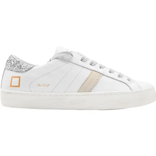 Weiße Silberne Sneakers , Damen, Größe: 38 EU - D.A.T.E. - Modalova