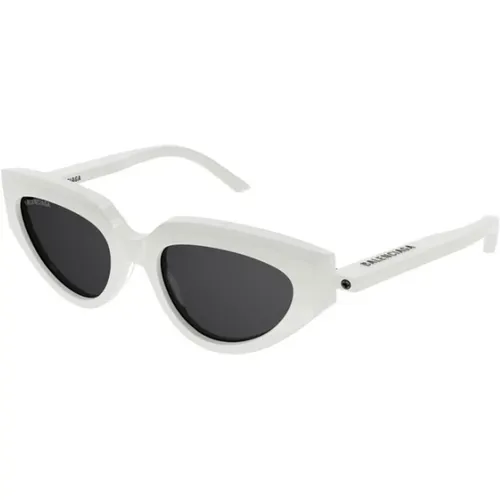 Ivory Frame Grey Lens Sunglasses , unisex, Sizes: 52 MM - Balenciaga - Modalova