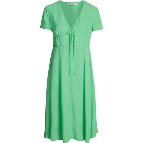 Grüne Kleider , Damen, Größe: L - Calvin Klein - Modalova