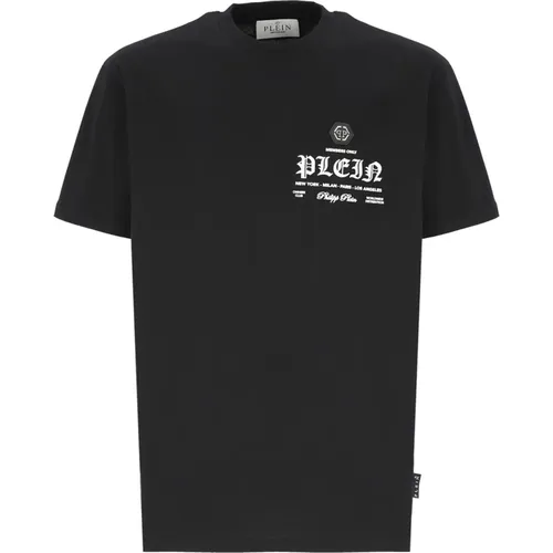 Schwarzes T-Shirt mit geprägtem Logo für Männer , Herren, Größe: 2XL - Philipp Plein - Modalova