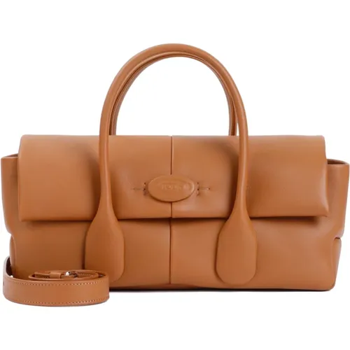 Neutral Leather Flap Handbag , female, Sizes: ONE SIZE - TOD'S - Modalova