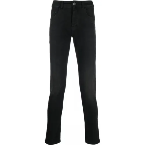 Dunkelgraue Skinny Jeans , Herren, Größe: W33 - Lardini - Modalova