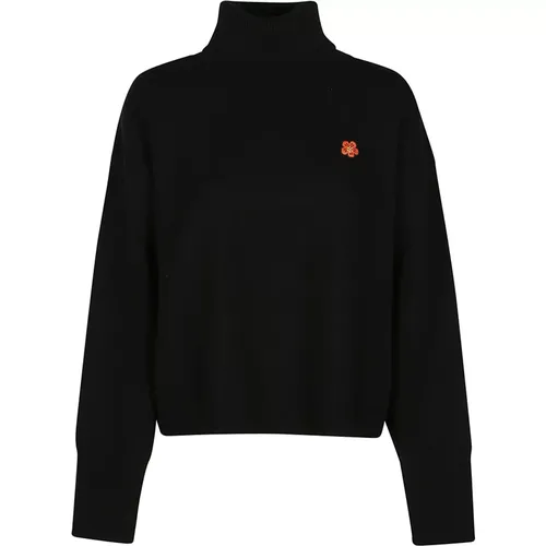 Boxy Crest Turtle Neck Sweater , female, Sizes: XS, S, M - Kenzo - Modalova