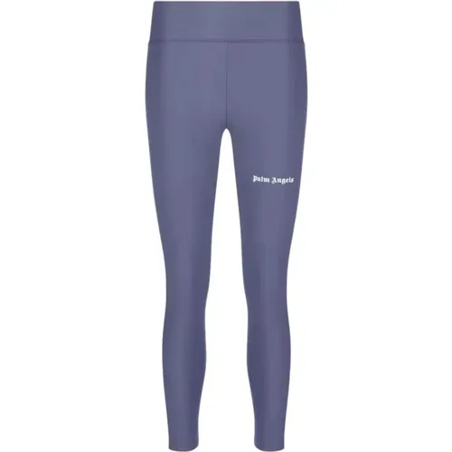 Grey Leggings with Side Stripes , female, Sizes: L, M - Palm Angels - Modalova