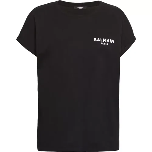 Logo Print Crew Neck T-shirt , female, Sizes: S, XS, M - Balmain - Modalova