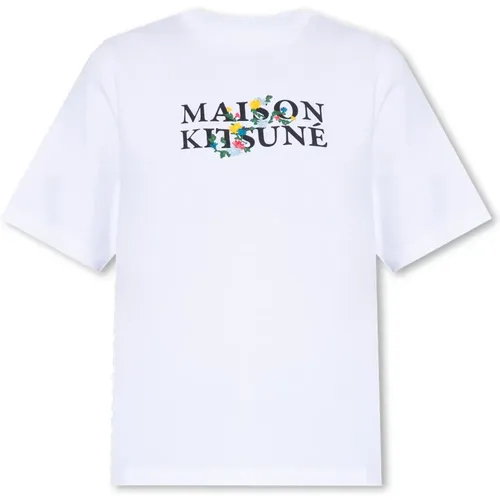 T-Shirt mit Logo , Damen, Größe: L - Maison Kitsuné - Modalova