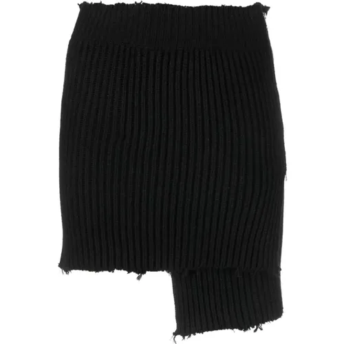 Contemporary Charm Asymmetric Knitted Skirt , female, Sizes: M, L - MM6 Maison Margiela - Modalova
