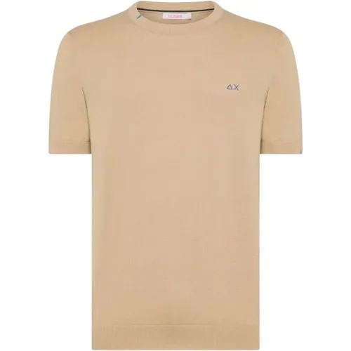 Solid Knit T-Shirt , male, Sizes: M, L, S - Sun68 - Modalova