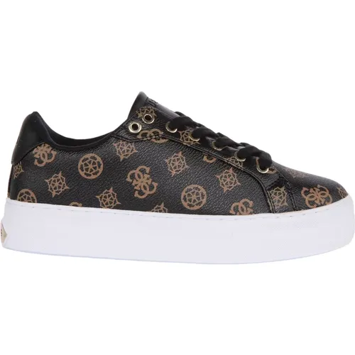 G Peony Print Trainers Black , female, Sizes: 6 UK, 5 UK, 7 UK - Guess - Modalova