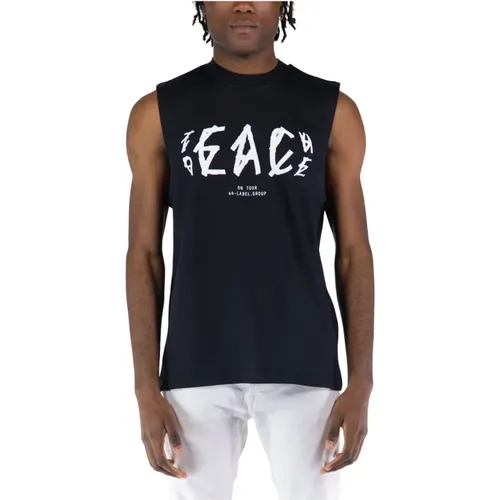 Peace Ärmelloses T-Shirt , Herren, Größe: XL - 44 Label Group - Modalova