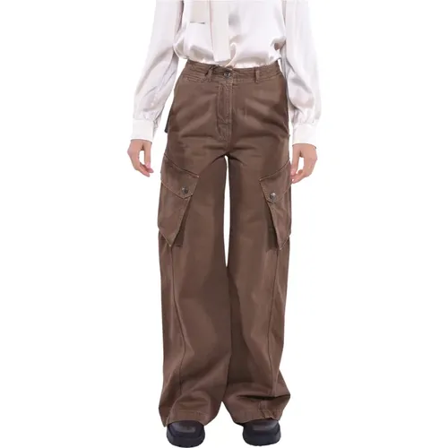 Cargo style cotton pants Elvy , female, Sizes: 2XS, 3XS, S, XS - Max Mara Weekend - Modalova