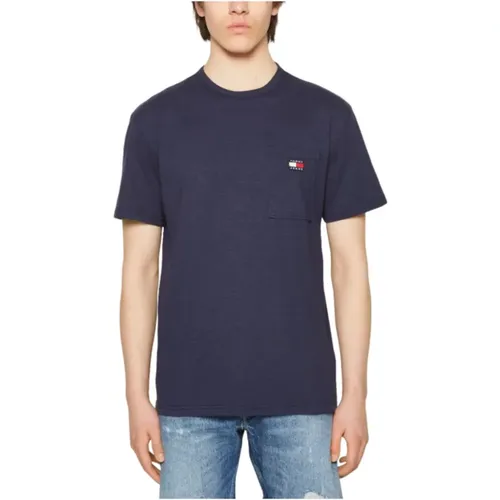 Marine Badge Tasche Tee , Herren, Größe: XL - Tommy Hilfiger - Modalova