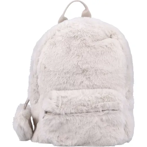 Weiße Pelz Rucksack Handtasche - Il Gufo - Modalova