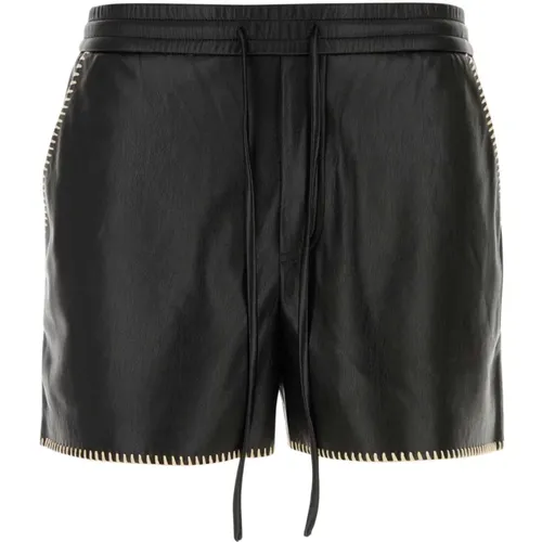 Schicke Schwarze Leder Bermuda Shorts , Herren, Größe: L - Nanushka - Modalova