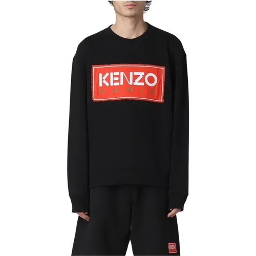 Cotton Sweater with Red Logo , male, Sizes: M, L - Kenzo - Modalova