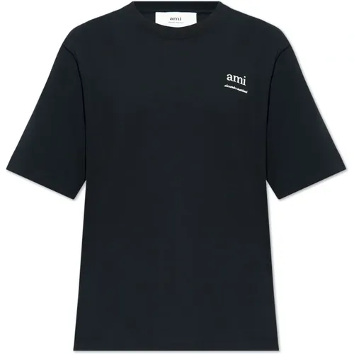 T-Shirt mit Logo , Damen, Größe: XS - Ami Paris - Modalova