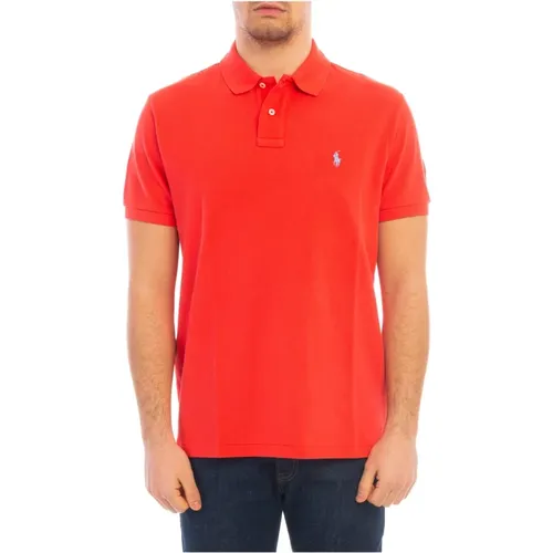 Rotes Reef Polo Shirt , Herren, Größe: L - Polo Ralph Lauren - Modalova