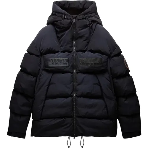 Schwarze Hyper Puffer Jacke , Herren, Größe: S - Napapijri - Modalova