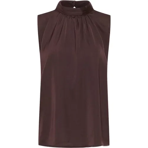 Elegant Draped Top Dark Oak , female, Sizes: XL, S, L, M - Saint Tropez - Modalova