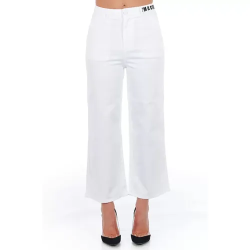 Hochtaillierte Cropped Hose mit Mehreren Taschen , Damen, Größe: XS - Frankie Morello - Modalova