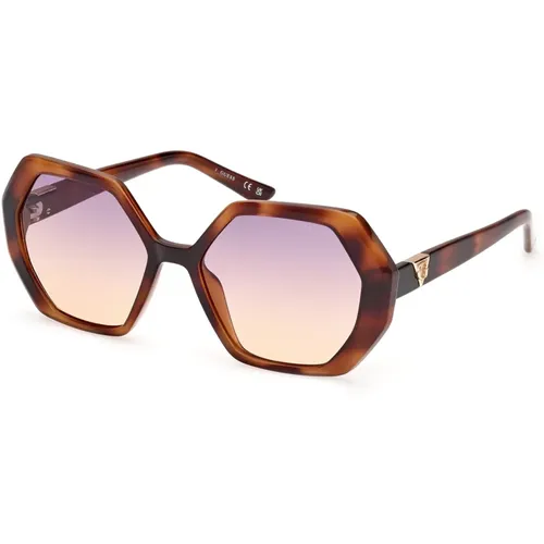 Stylische Sonnenbrille mit trendigen Rahmen , Damen, Größe: 54 MM - Guess - Modalova