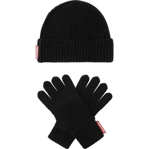 Wollset: Mütze & Handschuhe , Herren, Größe: ONE Size - Dsquared2 - Modalova