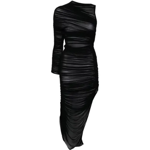 Mesh Robe Dress , female, Sizes: L - Mugler - Modalova