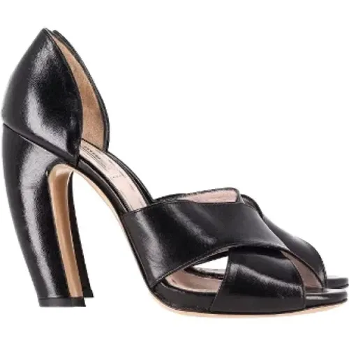 Pre-owned Leather heels , female, Sizes: 5 1/2 UK - Miu Miu Pre-owned - Modalova