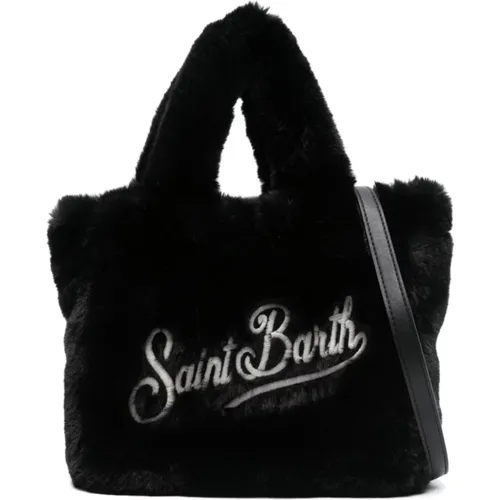 Faux-fur shoulder bag with logo , female, Sizes: ONE SIZE - MC2 Saint Barth - Modalova