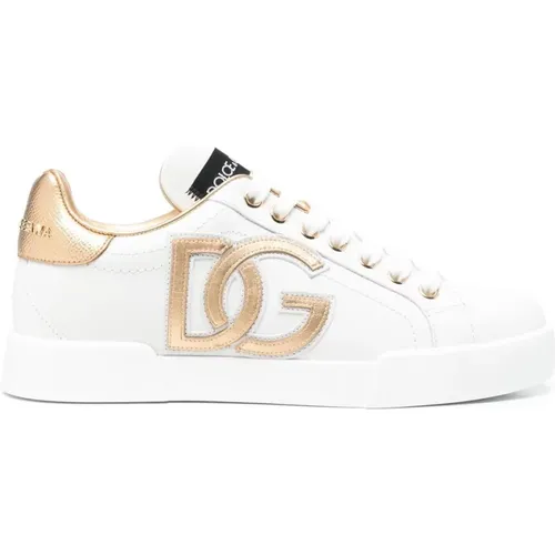 DG-Embellished Low-Top Sneakers , female, Sizes: 4 1/2 UK, 5 1/2 UK, 7 UK, 6 UK, 3 1/2 UK, 4 UK, 6 1/2 UK, 5 UK, 3 UK, 7 1/2 UK - Dolce & Gabbana - Modalova