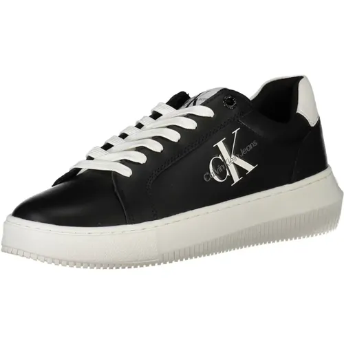 Sportliche Schwarze Sneaker mit Kontrastdetails , Damen, Größe: 37 EU - Calvin Klein - Modalova