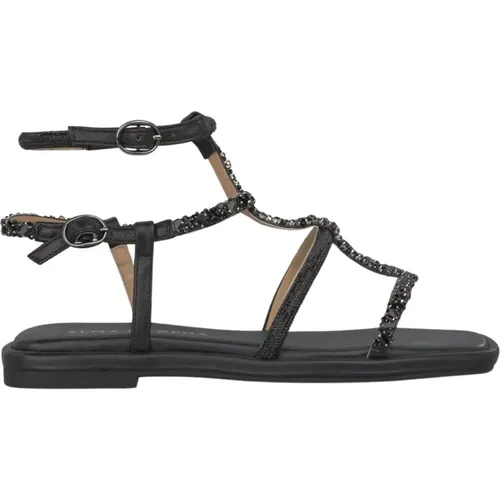 Double Bracelet Flat Sandal , female, Sizes: 5 UK, 4 UK, 7 UK, 6 UK, 8 UK, 9 UK, 3 UK - Alma en Pena - Modalova