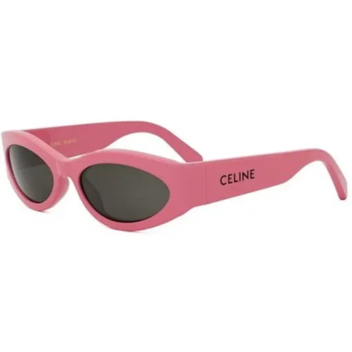 Rosa Rahmen Graue Linse Sonnenbrille , Damen, Größe: ONE Size - CELINE - Modalova