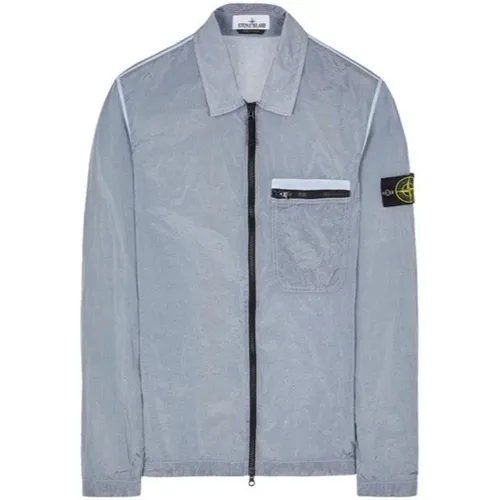 Nylon Overshirt in Blue , male, Sizes: L - Stone Island - Modalova