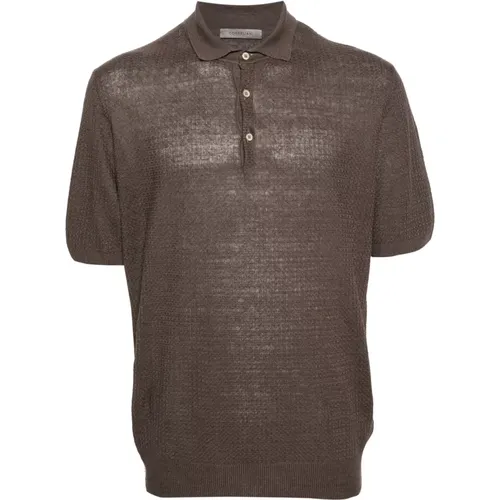 Linen Polo Shirt 100% Made in Italy , male, Sizes: L, 2XL - Corneliani - Modalova