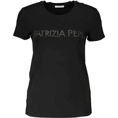 Schickes Strass T-Shirt , Damen, Größe: M - PATRIZIA PEPE - Modalova