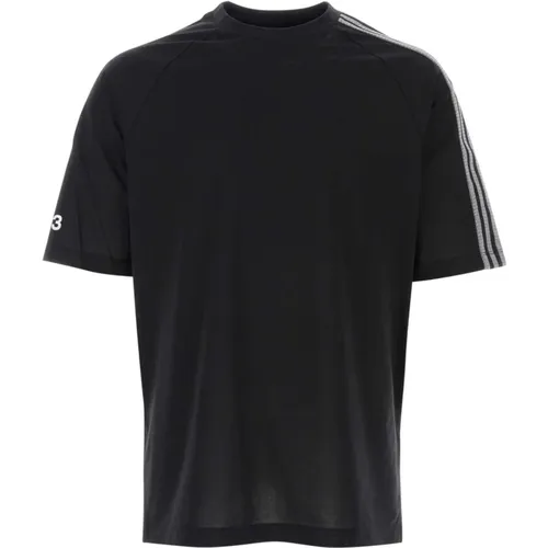 Oversize Schwarzes Baumwollmischung T-Shirt - Y-3 - Modalova