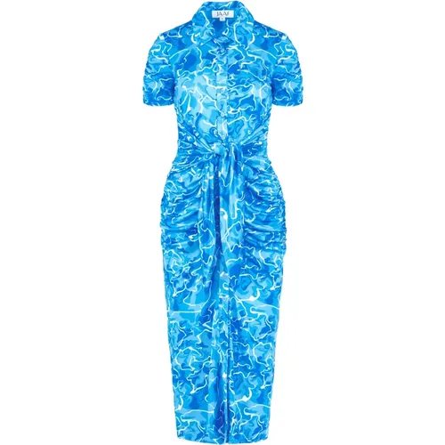 Stretch Jersey Midi Dress with Pool Water Print , female, Sizes: XS, XL, L, S, M - Jaaf - Modalova