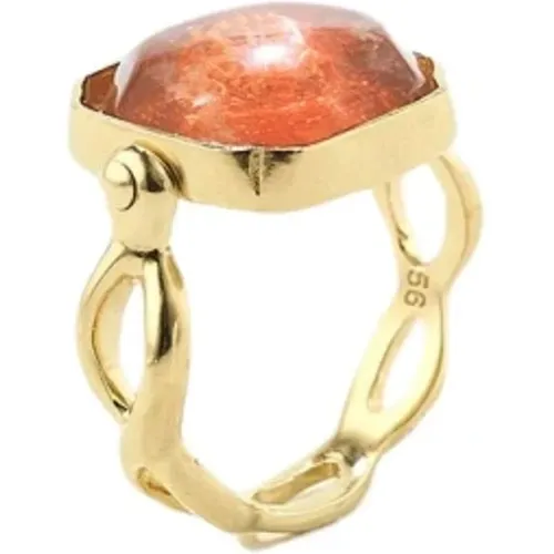 Square Cabochon Ring , female, Sizes: 53 MM - Goossens Paris - Modalova