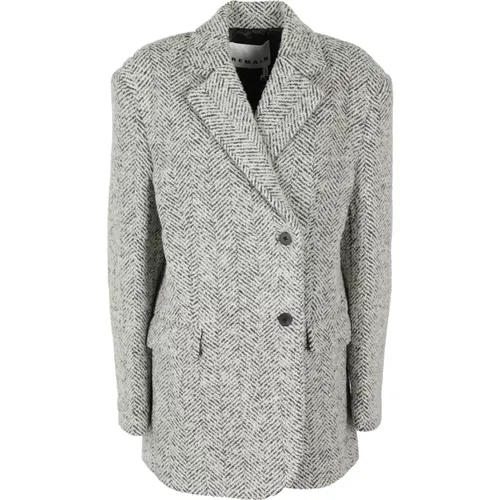 Herringbone Boxy Blazer , female, Sizes: S - Remain Birger Christensen - Modalova