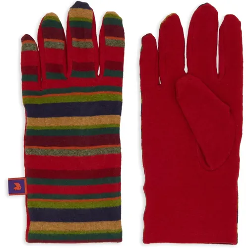 Gestreifte rote Fleece-Handschuhe für Männer - Gallo - Modalova