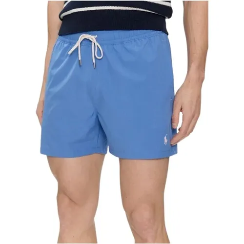 Blaue Kurze Badehose Regular Fit , Herren, Größe: S - Polo Ralph Lauren - Modalova