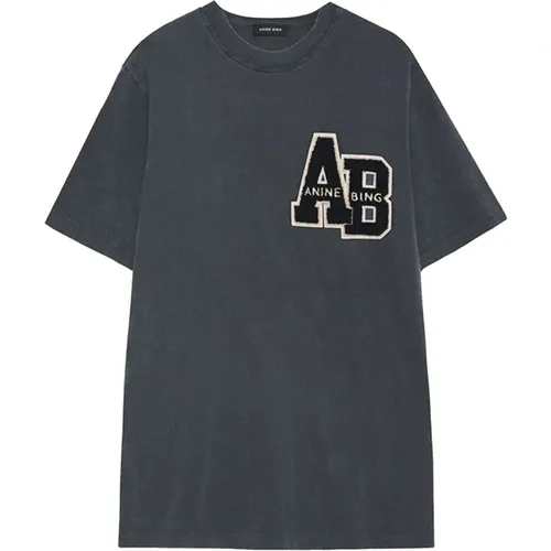 Black Washed Beth Top T-Shirt , female, Sizes: L - Anine Bing - Modalova
