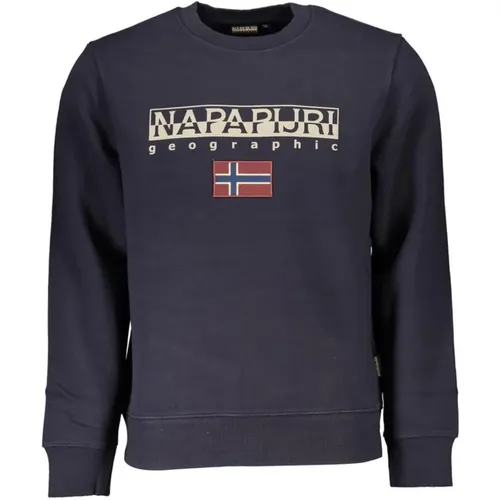 Fleece Crewneck Sweatshirt with Print and Logo , male, Sizes: XS, S - Napapijri - Modalova