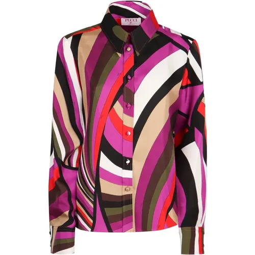 Printed silk shirt , female, Sizes: 2XS, M, XS, S - EMILIO PUCCI - Modalova